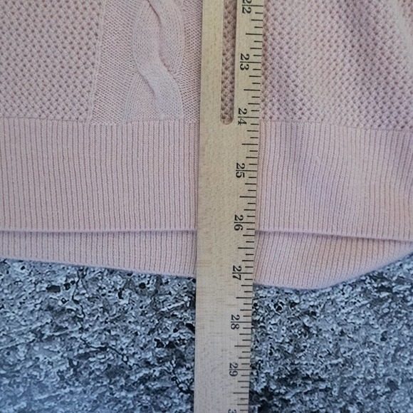 Dana Buchman Womens Sweater Lg Cashmere Turtleneck Cable Knit Pink Preppy Winter - Picture 11 of 12